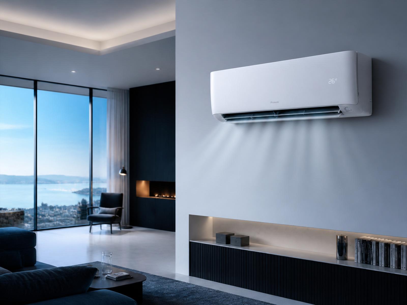 Sala moderna com ar-condicionado split premium